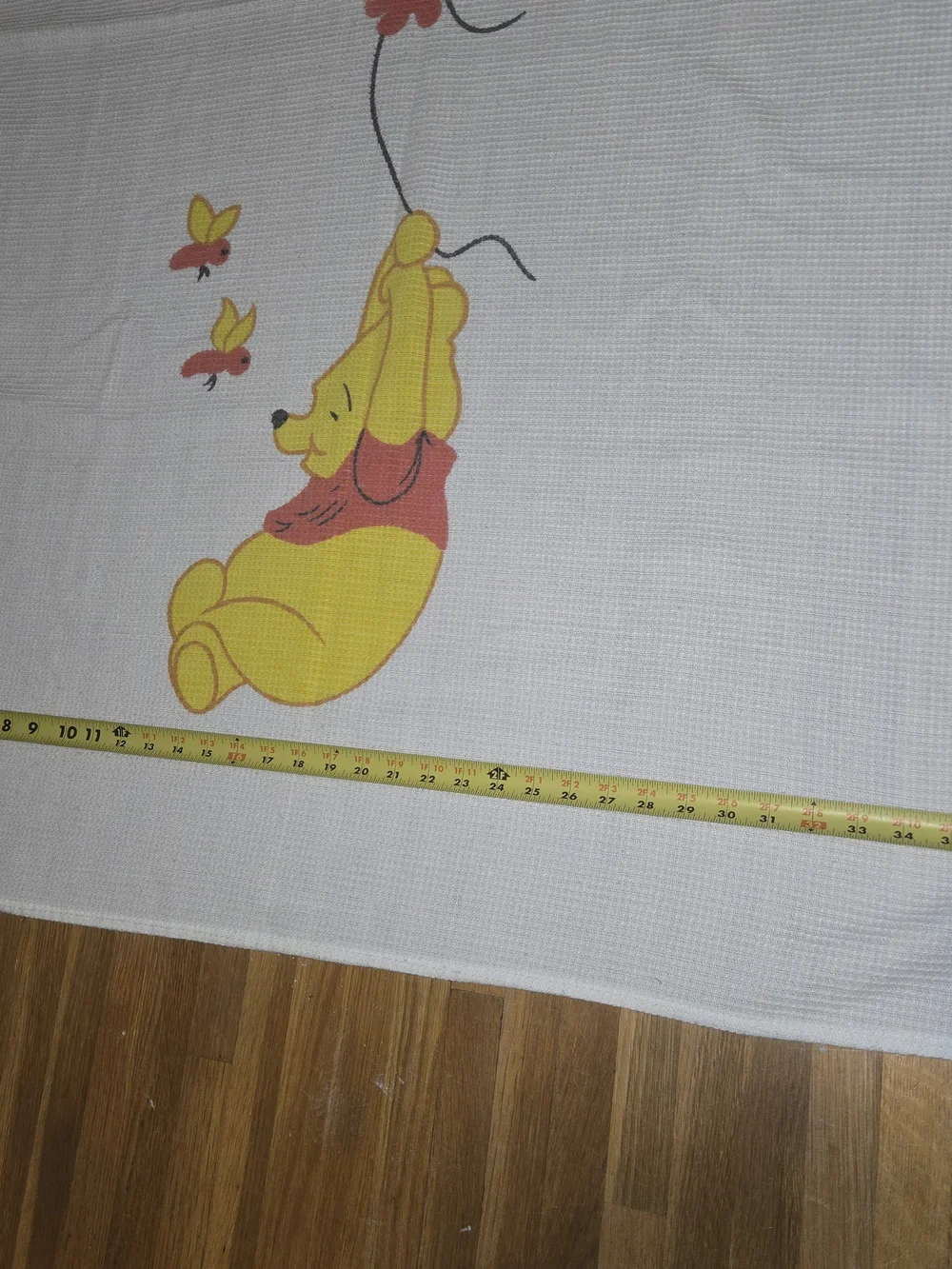 Waffle Knit Winnie the Pooh Balloon Throw Blanket - White, Yellow, Red